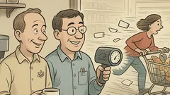 Witz: Physiker messen Einkaufstempo in Euro